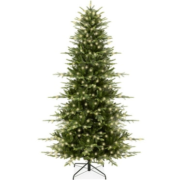 Best Choice Products 6ft Pre-Lit Artificial Aspen Noble Fir Christmas Tree w/ 1,350 Branch Tips, 300 LED Lights