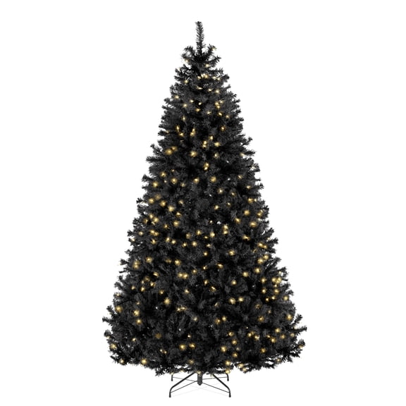 Best Choice Products 6ft Black Artificial Christmas Tree with Viral Twinkling Lights, Pre-Lit Pine, 250 Lights