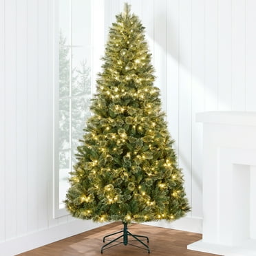 Best Choice Products 6ft Pre-Lit Cashmere Christmas Tree Holiday Decor w/ Cordless Connection, 2-in-1 LED Lights