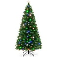 thumbnail image 1 of Best Choice Products 6ft Pre-Lit Fiber Optic Artificial Pine Christmas Tree w/ 230 Multicolored LED Lights, 8 Sequences, 1 of 7