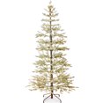 thumbnail image 1 of Best Choice Products Pre-Lit Flocked Sparse Christmas Tree 6ft Artificial Pine Tree, w/White & Multicolored LED Lights - Green, 1 of 10
