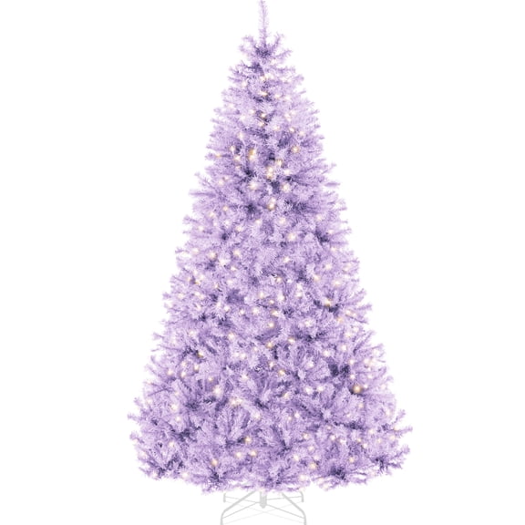 Best Choice Products 6ft Pre-Lit Lavender Christmas Tree, Artificial Holiday Decoration w/ 250 Lights