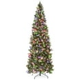 thumbnail image 1 of Best Choice Products 6ft Pre-Lit Partially Flocked Pencil Christmas Tree w/ 250 2-in-1 Multicolor LED Lights, 1 of 8