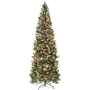 Best Choice Products 6ft Artificial Pencil Christmas Tree w/ Twinkling Lights, Pre-Lit Frosted Pine, 250 Lights