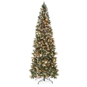 Best Choice Products 6ft Artificial Pencil Christmas Tree w/ Warm White Lights, Pre-Lit Frosted Pine, 250 Lights