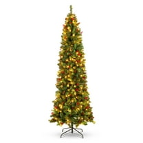 Best Choice Products 6ft Pre-Lit Pencil Christmas Tree Pre-Decorated Holiday Accent w/ 618 Tips, 250 Lights, Base
