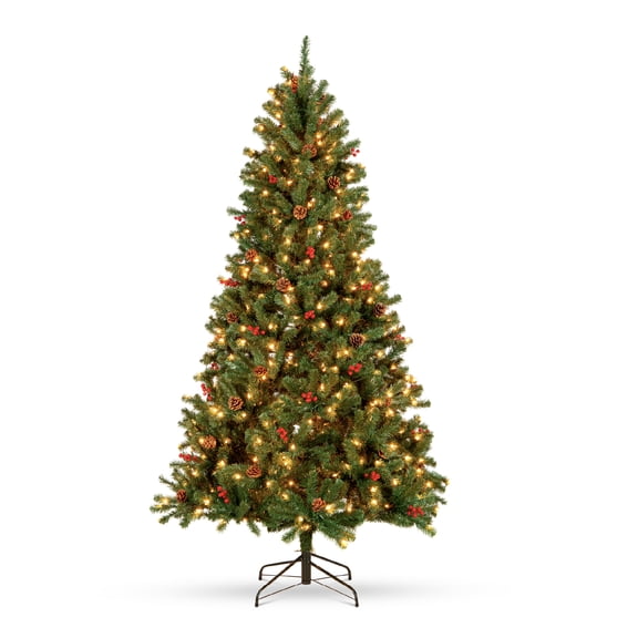 Best Choice Products 6ft Pre-Lit Pre-Decorated Artificial Christmas Tree Spruce w/Twinkling LEDs Pinecones, Berries