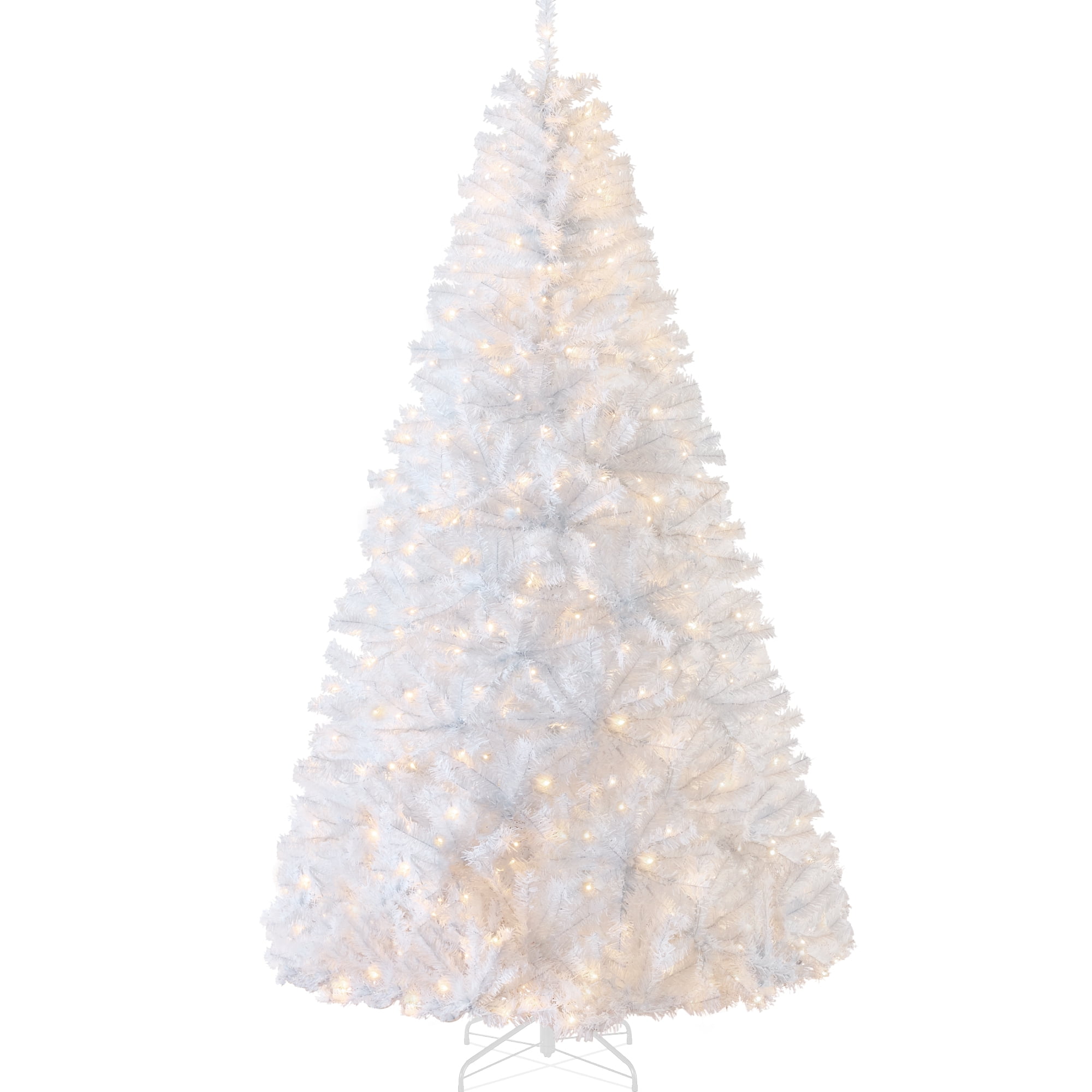 Best Choice Products 6ft White Artificial Christmas Tree with Viral Twinkling Lights, Pre-Lit Pine, 250 Lights