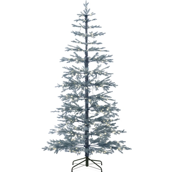 Best Choice Products 6ft Pre-Lit Sparse Christmas Tree w/ 200 2-in-1 LED Lights, Cordless Connection, Metal Stand - Blue Spruce