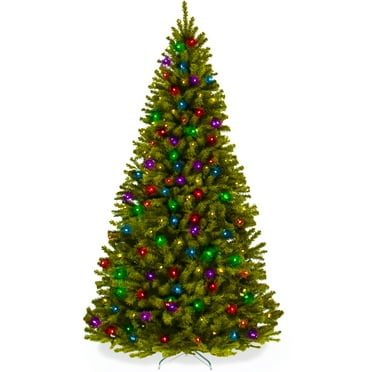 Best Choice Products 6ft Pre-Lit Spruce Hinged Artificial Christmas Tree w/ 250 Multicolored Lights, Stand