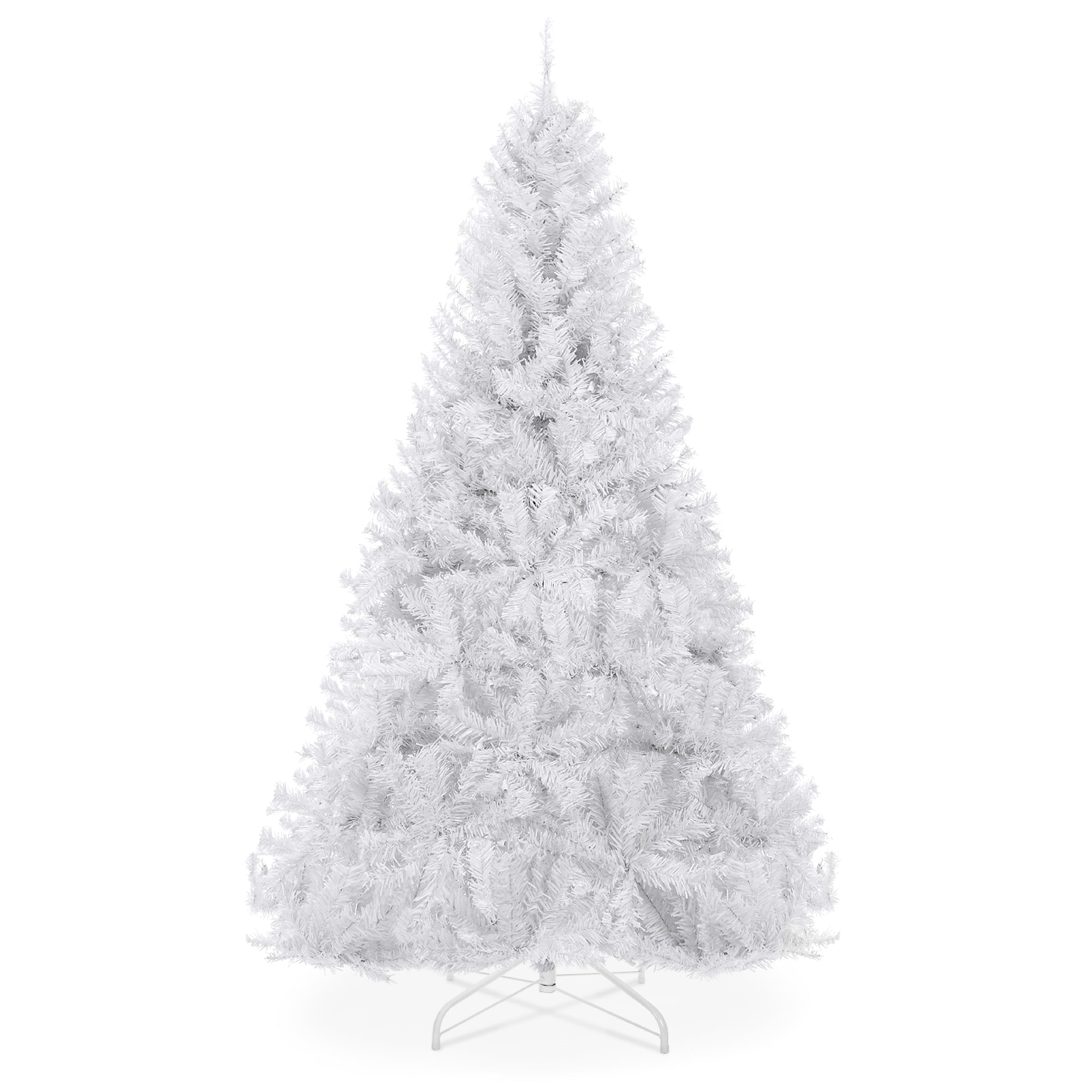 Best Choice Products 6ft Premium White Hinged Artificial Christmas Pine Tree w/ 1,000 Tips, Metal Base - Walmart.com