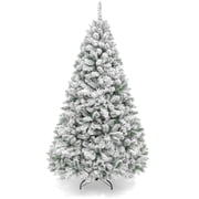 Best Choice Products Artificial Flocked Christmas Tree, 6ft Premium Unlit Pine Holiday Decor w/Metal Stand Green