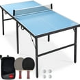 thumbnail image 1 of Best Choice Products 6x3ft Portable Ping Pong Table Game Set, Folding Table Tennis w/ 2 Paddles, Balls - Light Blue, 1 of 7
