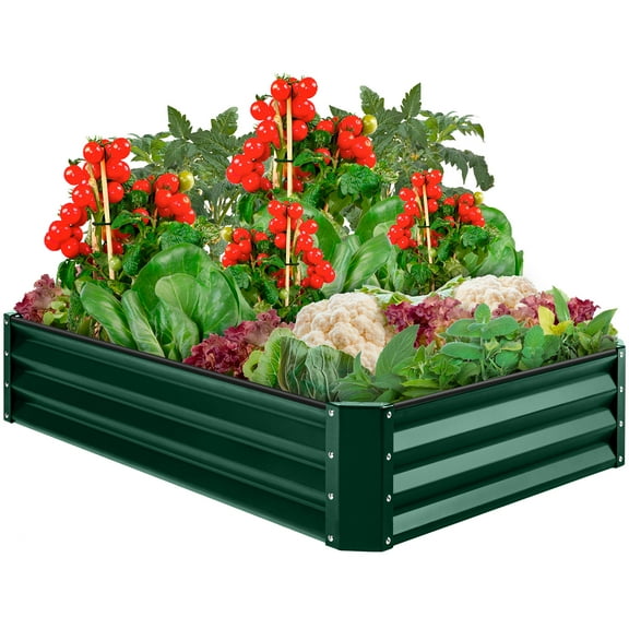 Best Choice Products 6x3x1ft Outdoor Metal Raised Garden Bed for Vegetables, Flowers, Herbs, Plants - Dark Green