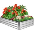 thumbnail image 1 of Best Choice Products 6x3x1ft Outdoor Metal Raised Garden Bed for Vegetables, Flowers, Herbs, Plants - Silver, 1 of 9