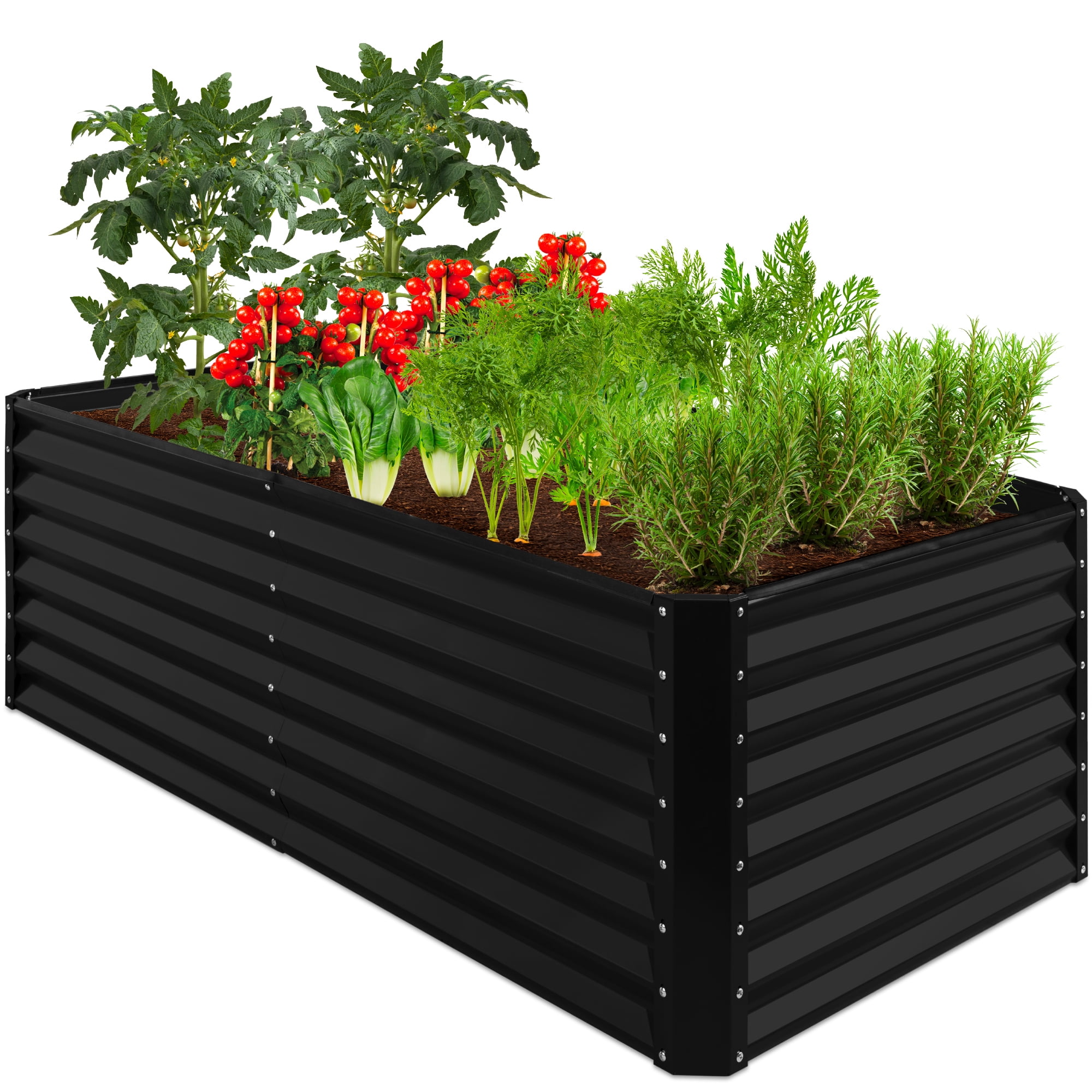 Best Choice Products 6x3x2ft Outdoor Metal Raised Garden Bed for Vegetables Flowers Herbs - Black