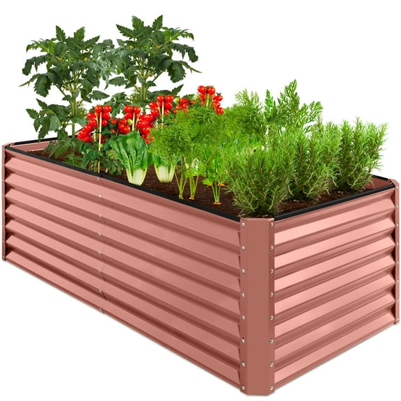 Best Choice Products 6x3x2ft Outdoor Metal Raised Garden Bed, Planter Box for Vegetables, Flowers, Herbs - Terracotta
