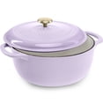 thumbnail image 1 of Best Choice Products 7.5 Quart Enamel Cast-Iron Dutch Oven, Heavy-Duty Cookware w/ Dual Handles, Lid - Lavender Mist, 1 of 8