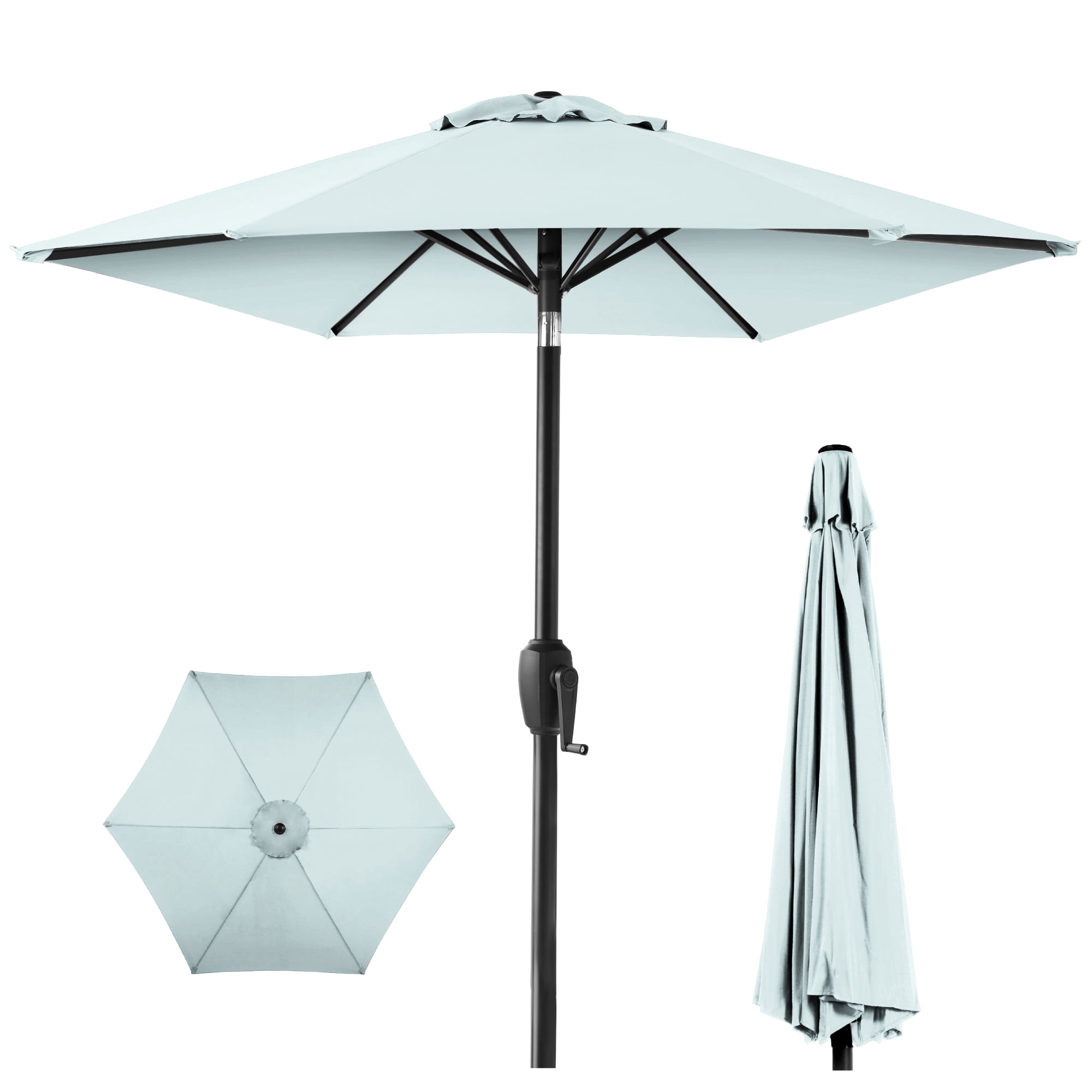 best windy balcony patio umbrella 50 lb half base stand 50 LBS Patio Wicker Style Resin Umbrella Base Stand Heavy Duty with Wheels