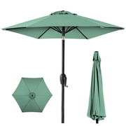Best Choice Products 7.5ft Heavy-Duty Outdoor Market Patio Umbrella w/ Push Button Tilt, Easy Crank - Celadon