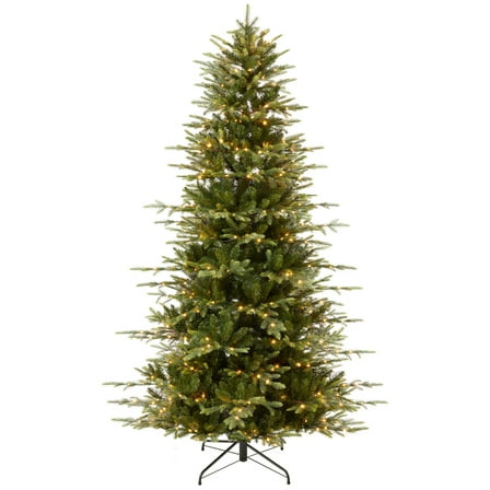 Best Choice Products 7.5ft Pre-Lit Artificial Slim Aspen Noble Fir Christmas Tree w/ 2,136 Branch Tips, 400 LED Lights