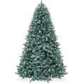 Best Choice Products 7.5ft Pre-Lit Blue Spruce Christmas Tree w/ Foldable Base, 420 Lights, 1384 Tips