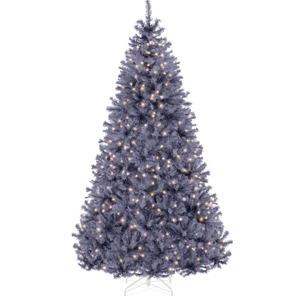 Best Choice Products 7.5ft Pre-Lit Charcoal Gray Christmas Tree, Artificial Holiday Decoration w/ 550 Lights