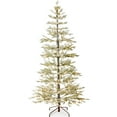 thumbnail image 1 of Best Choice Products Pre-Lit Flocked Sparse Christmas Tree 7.5ft Artificial Pine Tree, w/White & Multicolored LED Lights - Green, 1 of 11