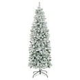 Best Choice Products 7.5ft Snow Flocked Artificial Pencil Christmas