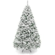 Best Choice Products Artificial Flocked Christmas Tree, 7.5ft Premium Unlit Pine Holiday Decor w/Metal Stand Green