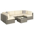 thumbnail image 1 of Best Choice Products 7-Piece Outdoor Modular Patio Conversation Furniture, Wicker Sectional Set - Gray/Cream, 1 of 8