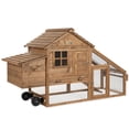 thumbnail image 1 of Best Choice Products 70in Mobile Fir Wood Chicken Coop Tractor Hen House w/ Wheels, 2 Doors, Nest Box, Removable Tray, 1 of 7
