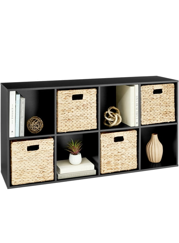 Best Choice Products 8-Cube Bookshelf, 11in Display Storage System, Organizer w/ Removable Back Panels - Black