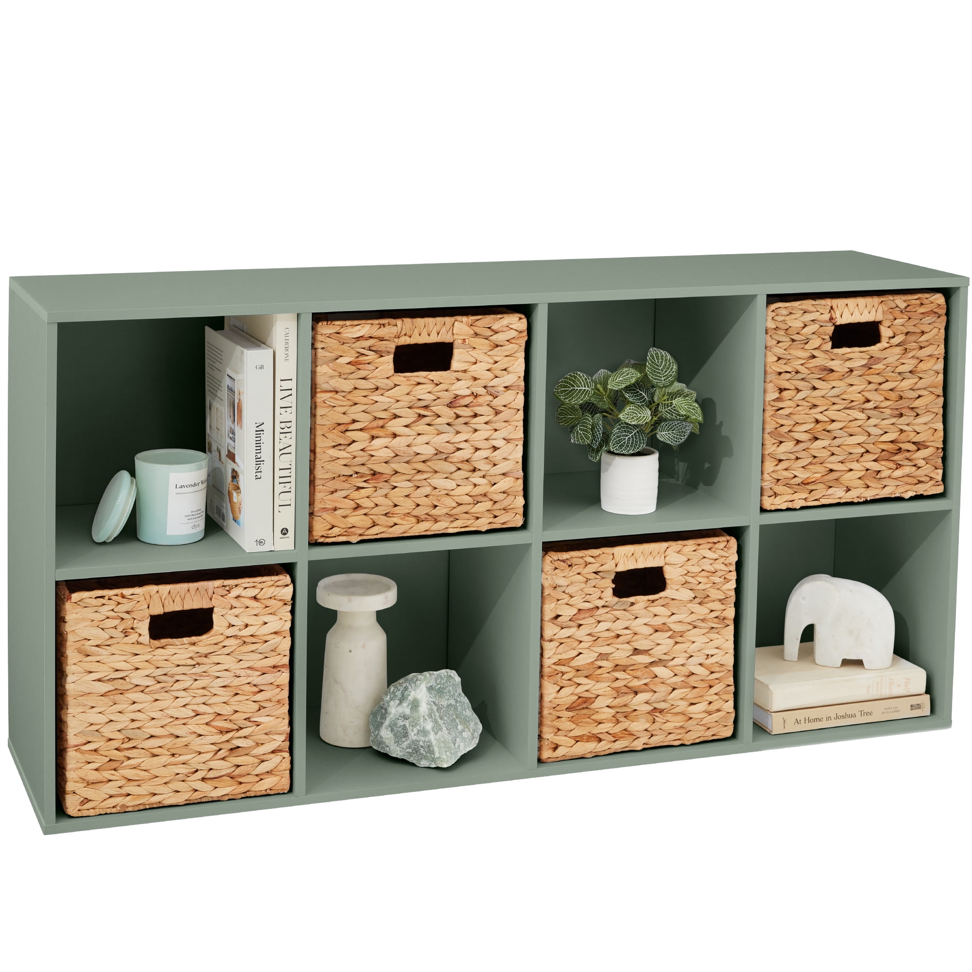 Sage Green Laminated 8-Cube Storage Organizer for Toys and Decor