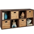 thumbnail image 1 of Best Choice Products 8-Cube Bookshelf, 11in Display Storage System, Organizer w/ Removable Back Panels - Walnut, 1 of 10