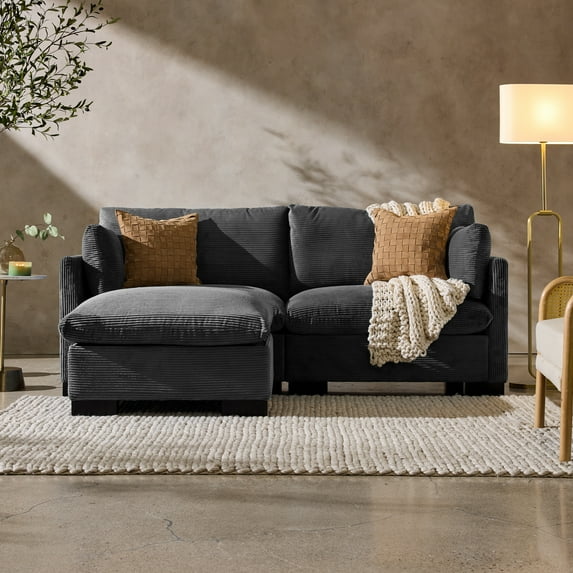 Best Choice Products 82in Modular Sectional Pillowtop Sofa w/ Ottoman & Storage - Gray