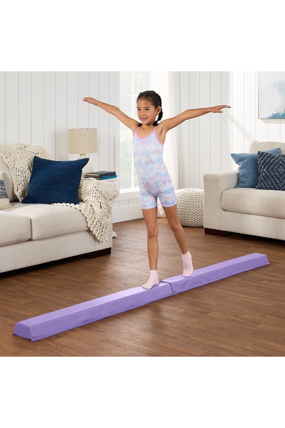8ft Folding Floor Balance Beam 2-Panel for Gymnastics Practice, Exercise  Purple