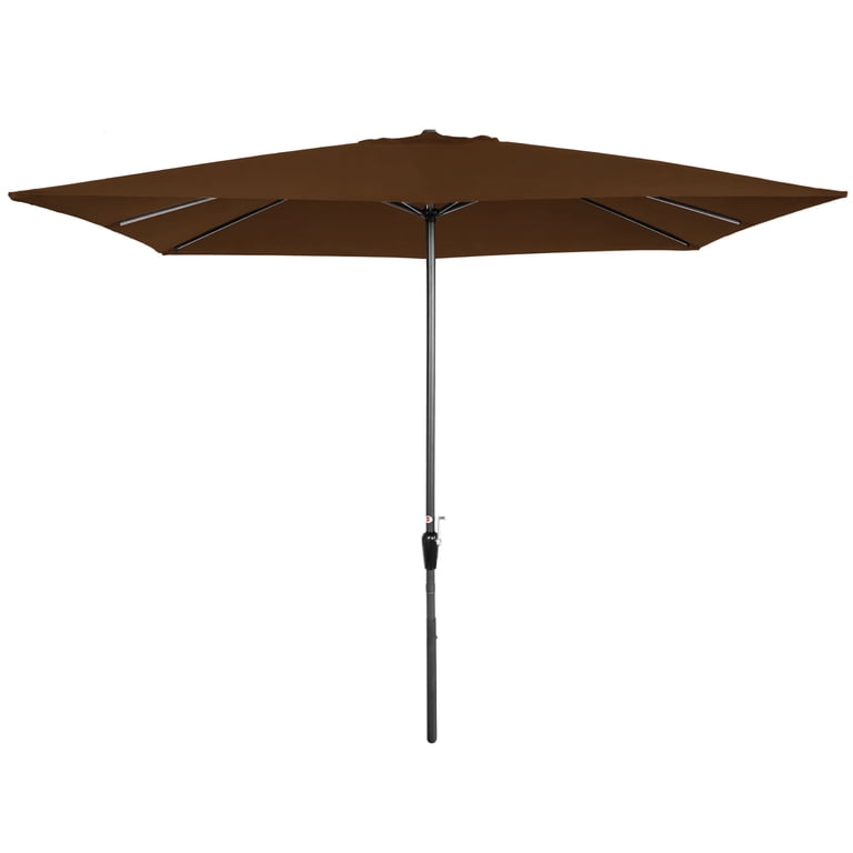 brown rectangle patio umbrella Best Choice Products 8x11ft Rectangular Patio Umbrella w/ Crank,  Fade-Resistant 210G Polyester Fabric