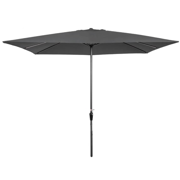 Best Choice Products 8x11ft Rectangular Patio Umbrella w/ Crank, Fade-Resistant 210G Polyester Fabric - Gray