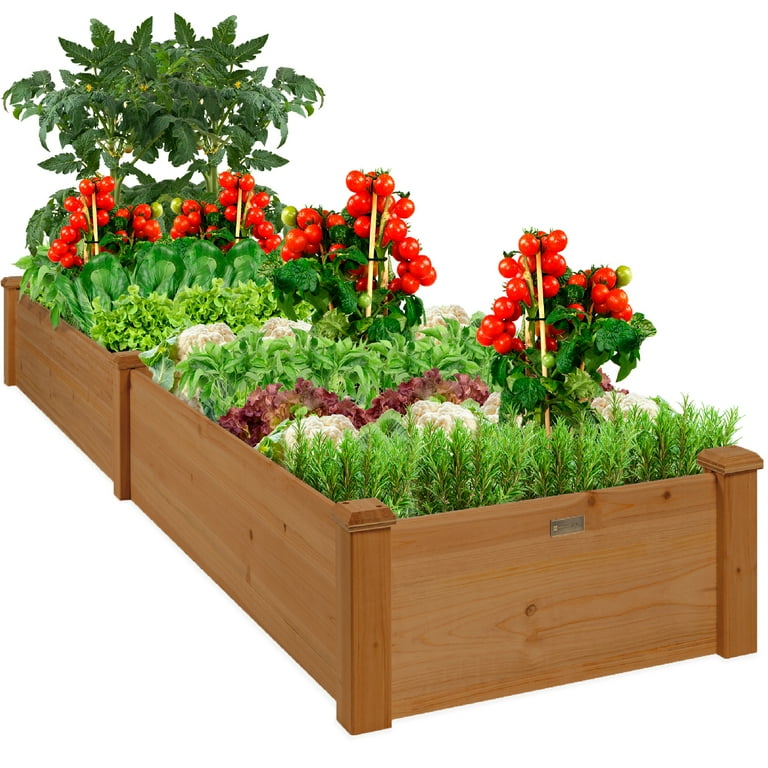 Best Choice Products 8x2ft OutdoorWooden Raised Garden Bed Planter for Grass, Lawn, Yard - Natural Best Choice Products 8x2ft OutdoorWooden Raised Garden Bed Planter for Grass, Lawn, Yard - Natural