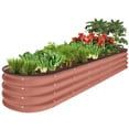 thumbnail image 1 of Best Choice Products 8x2x1ft Outdoor Metal Raised Oval Garden Bed, Planter Box for Vegetables, Flowers - Terracotta, 1 of 9
