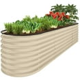 thumbnail image 1 of Best Choice Products 8x2x2ft Metal Raised Garden Bed, Oval Outdoor Planter Box w/ 4 Support Bars - Beige, 1 of 9