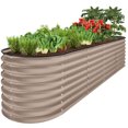thumbnail image 1 of Best Choice Products 8x2x2ft Metal Raised Garden Bed, Oval Outdoor Planter Box w/ 4 Support Bars - Taupe, 1 of 8