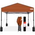 thumbnail image 1 of Best Choice Products 8x8ft Easy Setup Pop Up Canopy w/ 1-Button Setup, Wheeled Case, 4 Weight Bags - Rust, 1 of 9