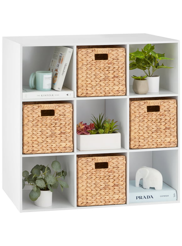Best Choice Products 9-Cube Bookshelf, 11in Display Storage Compartment Organizer w/ 3 Removable Back Panels - White