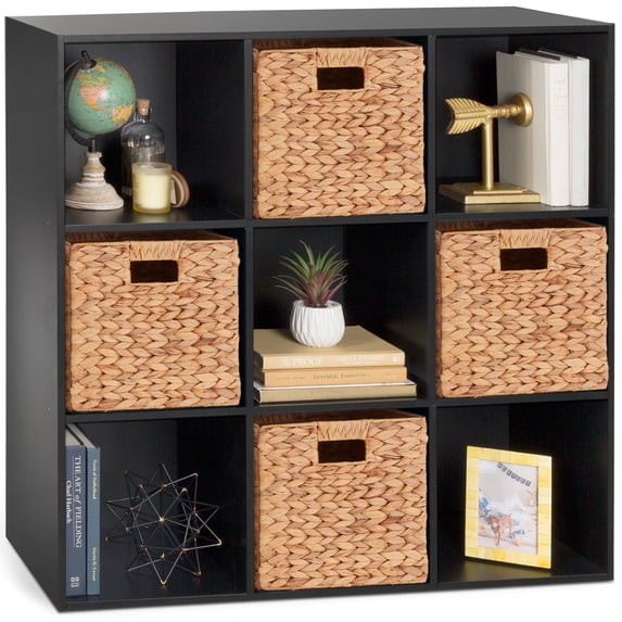 Best Choice Products 9-Cube Bookshelf, 11in Display Storage Organizer w/ 3 Removable Back Panels - Black