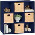 thumbnail image 1 of Best Choice Products 9-Cube Bookshelf, 11in Display Storage Organizer w/ 3 Removable Back Panels - Navy, 1 of 9