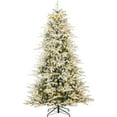 Best Choice Products 9ft Pre-Lit Flocked Full Aspen Noble Fir Christmas ...