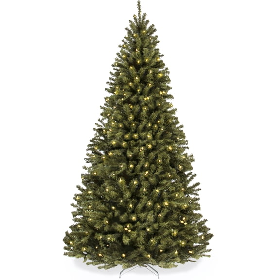 Best Choice Products 9ft Pre-Lit Spruce Artificial Christmas Tree w/ Easy Assembly, Metal Hinges & Foldable Base