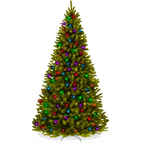 Best Choice Products 9ft Pre-Lit Spruce Hinged Artificial Christmas Tree w/ 900 Multicolored Lights, Stand